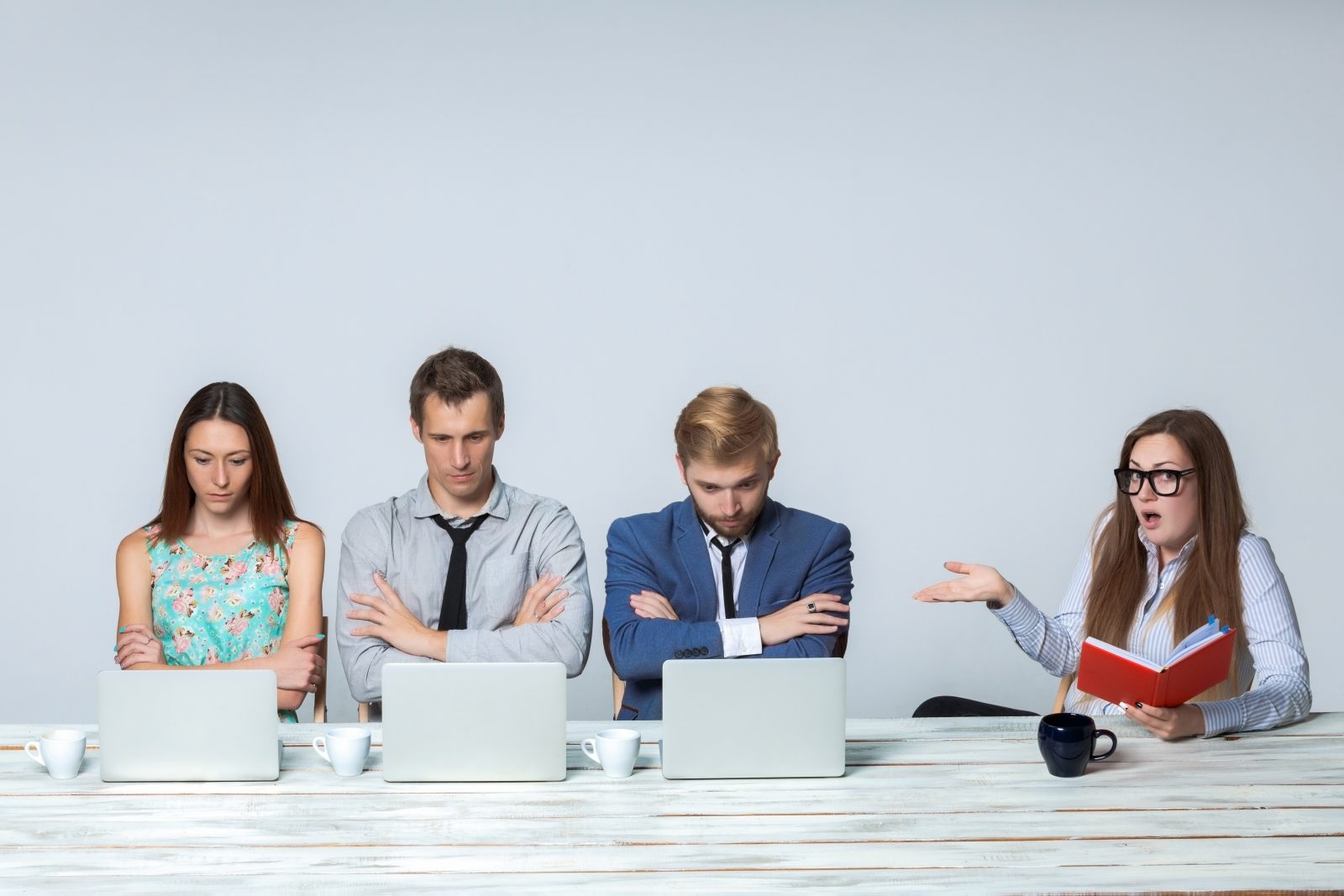 Business team working on their business project together at office